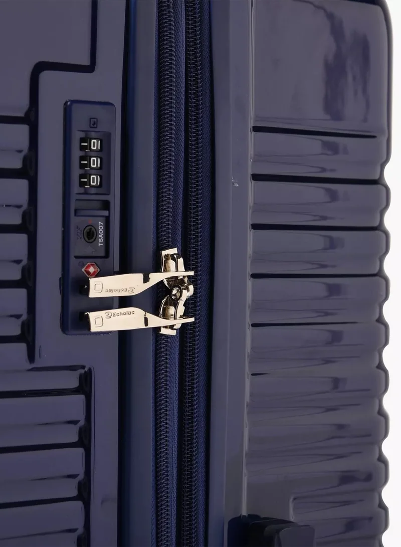 Echolac  Extravagant 82 Cm Hardcase 4-Double Wheeled Expandable Check-In Luggage Trolley - Blue  | Best Price UAE